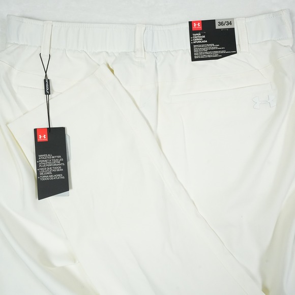 Under Armour Mens Showdown Tapered Golf Pants White 1309546-100 36x34 NEW